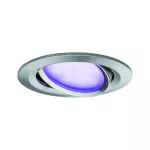 PAULMANN Oprawa do wbudowania NOVA PLUS COIN LED RGBW SH Zigbee wychylna zestaw 3x5.2W 400lm 84mm 2700-6500K IP23 230V szczotkowane żelazo