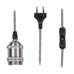 PAULMANN Neordic Eldar lampa industrialna wisząca z włącznikiem max 1x20W E27 Szara/Oksydowany metal 230V