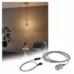 PAULMANN Neordic Eldar lampa industrialna wisząca z włącznikiem max 1x20W E27 Szara/Oksydowany metal 230V