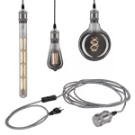 PAULMANN Neordic Eldar lampa industrialna wisząca z włącznikiem max 1x20W E27 Szara/Oksydowany metal 230V