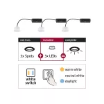 PAULMANN Źródło światła NOVA COIN LED DIM zestaw 3x6.5W 3x580lm 50mm 2700/4000/6500K 230V biały