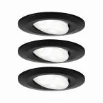 PAULMANN Zestaw opraw do wbudowania CALLA LED 3x6W 530lm okrągła wychylna 4000K IP65 230V czarny matowy