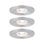 PAULMANN Oprawa do wbudowania NOVA COIN LED Mini stała zestaw 3x4W 310lm 65mm 2700K IP44 230V aluminium