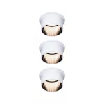 PAULMANN Oprawa do wbudowania GIL COIN LED 3-STEP DIM zestaw 3x6W 470lm 2700K IP44 230V biały matowy/ czarny matowy