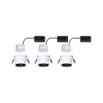 PAULMANN Oprawa do wbudowania GIL COIN LED 3-STEP DIM zestaw 3x6W 470lm 2700K IP44 230V biały matowy/ czarny matowy