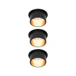PAULMANN Oprawa do wbudowania GIL COIN LED 3-STEP DIM zestaw 3x6W 470lm 2700K IP44 230V czarny matowy/ złoty
