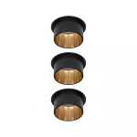 PAULMANN Oprawa do wbudowania GIL COIN LED 3-STEP DIM zestaw 3x6W 470lm 2700K IP44 230V czarny matowy/ złoty