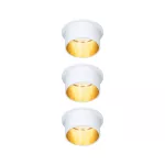 PAULMANN Oprawa do wbudowania GIL COIN LED 3-STEP DIM zestaw 3x6W 470lm 2700K IP44 230V biały matowy/ złoty