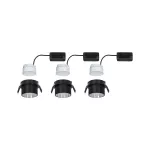 PAULMANN Oprawa do wbudowania GIL COIN LED 3-STEP DIM zestaw 3x6W 470lm 2700K IP44 230V czarny matowy/ szczotkowane żelazo