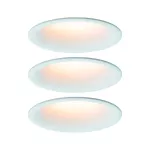 PAULMANN Oprawa do wbudowania CYMBAL COIN LED DIM zestaw 3x6.5W 440lm 2000-2700K IP44 230V biały matowy