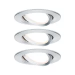 PAULMANN Zestaw Premium Coin Slim ściemniany LED 3x6,8W 2700K 230V 51mm Aluminium