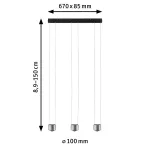 PAULMANN Lampa wisząca ALDAN LED DIM 3x9W 3X450lm 2700K 230V czarny / szczotkowane aluminium