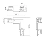 PAULMANN Łącznik do systemu ProRail3 L wewnętrzny czarny 230V metal / tworzywo sztuczne