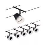 PAULMANN System linkowy DC zest Cone max5x10W Cz mat/Chrom GU5,3 12V DC 60VA twszt/met