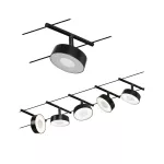 PAULMANN System linkowy DC Circle 5x5W Czarny mat /Chrom 230V/12V DC 60VA twszt 3000K