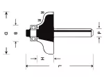 Frez profilowy 38/15,9/r 6,3 ABRABORO - TCT, Typ C