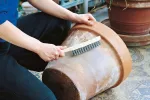 Szczotka ręczna 4-rzędowa 280 mm Wolfcraft - drut stalowy falisty
