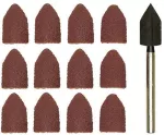 Kapturki szlifierskie 9x13 Proxxon gr 80, 150 korund + trzpień [11 cz]