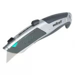 Nóż Profi z ostrzem trapezowym Wolfcraft, z funkcją automatycznej wymiany ostrza