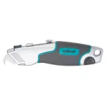 Nóż Profi Wolfcraft, dwuostrzowy, z ostrzami trapezowym i hakowym