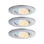 PAULMANN Zestaw opraw do wbudowania CALLA LED 3x5W 400lm okrągła wychylna 3000/4000/6500K IP65 230V chrom matowy