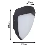 PAULMANN Oprawa elewacyjna IKOSEA LED SH Zigbee 4.5W 350lm DIM IP44 2200-3000K 230V antracyt tworzywo sztuczne