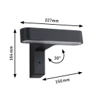 PAULMANN Oprawa elewacyjna ITO LED poziomy IP44 7W 3000K czujnik PIR+ zmierzchu 230V antracyt