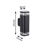 PAULMANN Oprawa elewacyjna COLUM GU10 max 2X20W IP44 odporna na wodę morską 230V antracyt aluminium