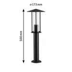 PAULMANN Oprawa ogrodowa CLASSIC LED E27 4.3W 420lm 500mm 2200K IP44 230V czarny aluminium