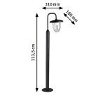PAULMANN Oprawa ogrodowa VINTARIO E27 max.20W 1135 mm odporna na wodę morską IP44 230V antracyt aluminium