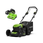2x24 V kosiarka 46 cm z napędem Greenworks GD24X2LM46SPK4x zestaw ładowarka dual + 2x aku 4 Ah