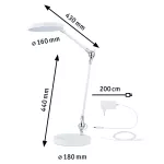PAULMANN Lampka biurkowa NUMIS QI LED 11W 2700K-6500K 1000lm DIM + ładowanie indukcyjne 230V biały / aluminium