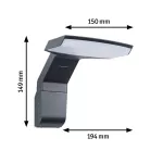 PAULMANN Oprawa elewacyjna ZENERA LED 10W 700lm 2200-3000K IP44 230V antracyt metal