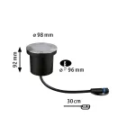 PAULMANN Oprawa dogruntowa Plug & Shine FLOOR 4.5W 2200K IP67 24V szary/ aluminium