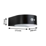PAULMANN Oprawa elewacyjna EILEEN LED solar PIR 300lm 2200K IP44 czarny / tworzywo sztuczne