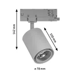 PAULMANN Reflektor na szynoprzewód ProRail3 KRATOS 9W 50st. 4000K 230V srebrny / metal
