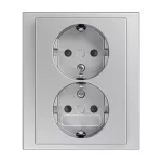 202 EUJB-83 SCHUKO double socket outlet, full cover