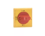 OHYS2AJE011 Pokrętło wyboru żółto-czerwone IP65 do OT16...125F_C, na wałek 6mm, oznacznie: I-O-II, blokada kłódkowa w pozycji 0