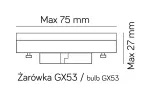 SU-MA lampa stojąca zewnętrzna Fan kwadrat GX53 ciemny popiel 80cm IP54 FKW-800