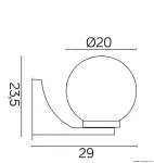 SU-MA kinkiet zewnętrzny kule Classic II E27 czarny IP43 K 3012/1/KF 200 OP