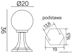 SU-MA lampa stojąca zewnętrzna kule Classic E27 czarny/patyna IP43 K 4011/1/K 200 OP