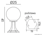 SU-MA lampa stojąca zewnętrzna kule Classic E27 czarny/patyna IP43 K 4011/1/K 250 OP