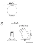 SU-MA lampa stojąca zewnętrzna kule Classic E27 czarny/patyna IP43 K 5002/3/KP 200 OP
