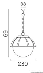 SU-MA lampa wisząca zewnętrzna kule z koszykiem 250 E27 czarny/patyna IP43 K 1018/1/KPO 250 OP