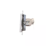 SIMON 55 WMDA-P93xx6-143 Gniazdo komputerowe podwójne RJ45 kategoria 6, ekranowane z przesłoną przeciwkurzową (moduł); Aluminium mat