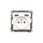 SIMON 55 WMDW-001112-111 Gniazdo wtyczkowe z zintegrowaną ładowarką 2xUSB A (moduł), 2.1 A, 5 V DC, 230 V; Biały mat *Wycofany z oferty - do wyczerpania zapasów magazynowych