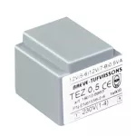 TEZ 0,5/D 230/ 9- 9V Jednofazowy transformator do obwodów drukowanych zalewany