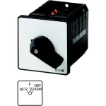 T5B-4-8902/E Przełącznik zasilania, Styki: 8, 63 A, tabliczka: Netz-0-Notstrom, 45 °, bez samopowrotu, montaż natablicowy, pokrętło czarne bez możliwości blokady