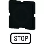 112TQ25 Wkładka przycisku czarna, STOP
