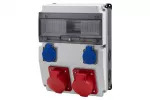 Rozdzielnica CAJA 12M BICOLOR - gniazda 16A 5p, 32A 5p, 2x230V IP44